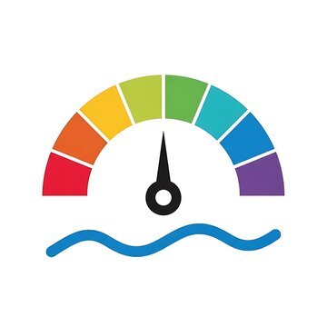 Measuring progress with a colorful gauge indicating moderate level