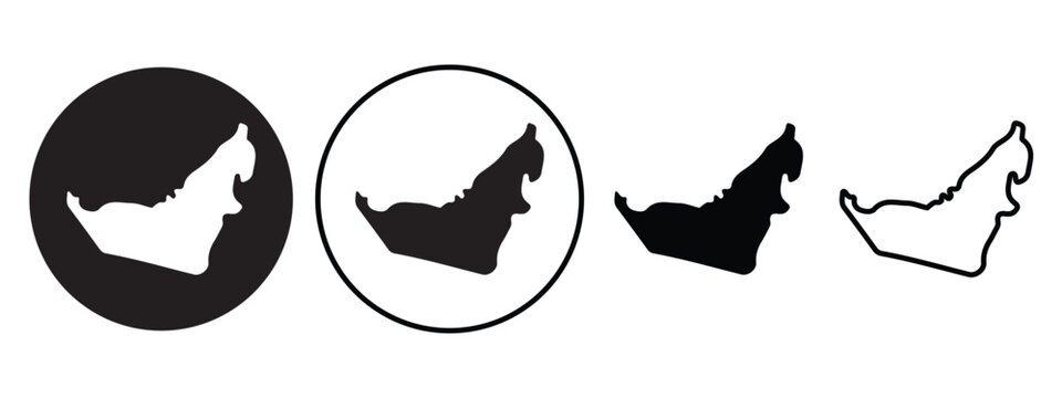 UAE country map sign symbol icon set