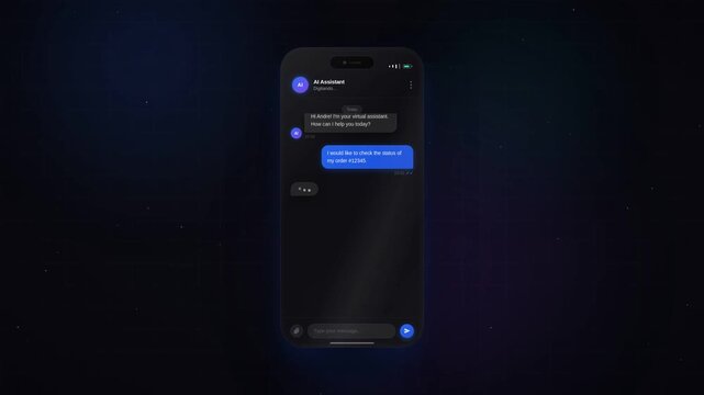 AI chatbot interacting with user requesting information about their order.