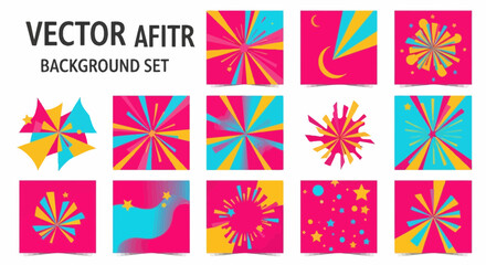 Obraz premium Abstract geometric vector background set in vibrant colors for creative projects