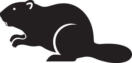 Beaver Silhouette Wildlife Illustration © JOBAER GRAPHIC