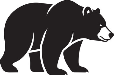 Fototapeta premium Bear Silhouette Wildlife Illustration