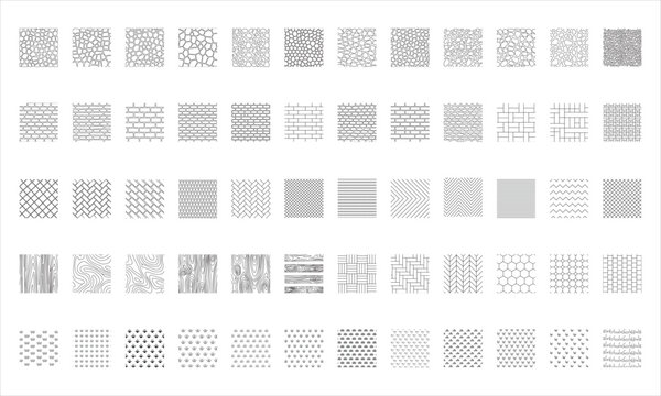 Landscape Architecture CAD Hatch Pattern Set Grass Water Stone Wall Texture Elements Collection