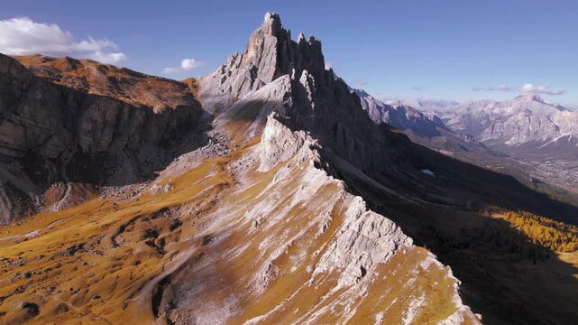 Croda da Lago mountain ridge in Dolomites, Italy