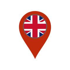 Fototapeta premium pin with the uk flag vector Vector pin with the flag on a white background