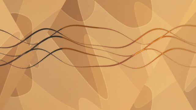 Abstract Geometric Shapes with Wavy Lines.