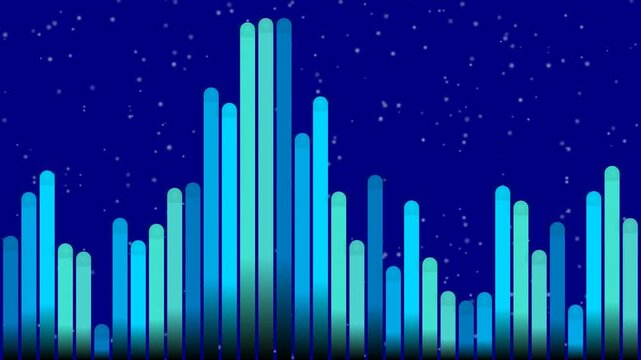 Blue Bar Graph Animation with Starry Night Background.