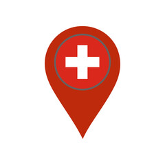 Fototapeta premium pin with the Switzerland flag vector Vector pin with the flag on a white background