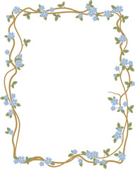 Fototapeta premium Flower Frame With Vines Border