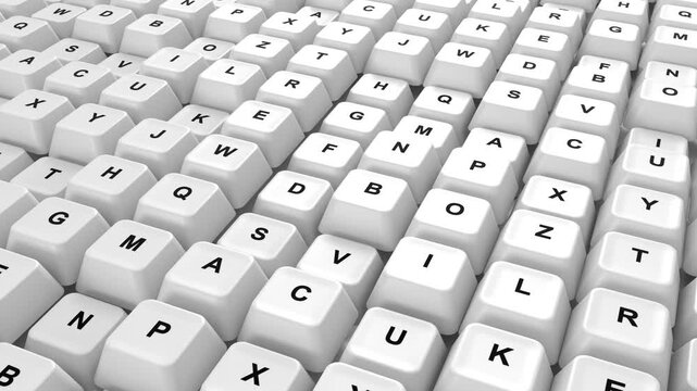 White Computer Keyboard Typing 3D animation Technology Background