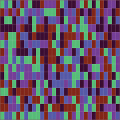 Colorful Abstract Grid Pattern Design with Purple Green and Red Square Blocks Arranged Creatively