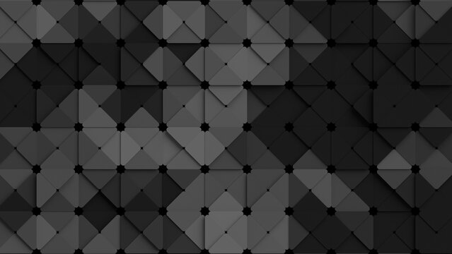 Dark Beveled Triangle Geometric Background 3D Illustration
