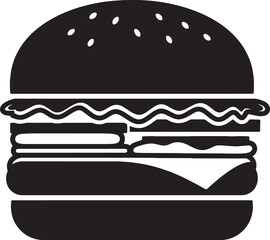 Hamburger Silhouette Icon &ndash; Classic Fast Food Graphic