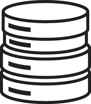 Database Silhouette Icon &ndash; Data Storage Graphic