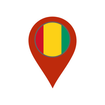 pin with the Guinea flag vector 
Vector pin with the flag on a white background