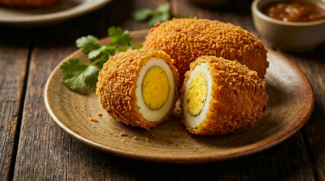 Traditional Bangladeshi Spicy Dimer Chop (Egg Chop) &ndash; Crispy Breadcrumb Coated Egg Snack for Ramadan Iftar