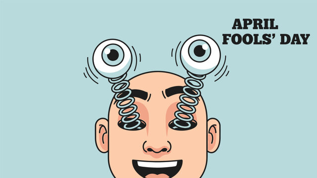 Man with spring attached eyes smiling.