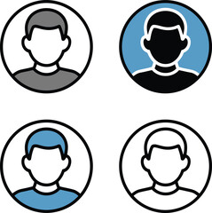 Four diverse individuals represented with unique hairstyles and facial features Vector