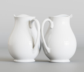 3D Render realistic ceramic jug packaging 