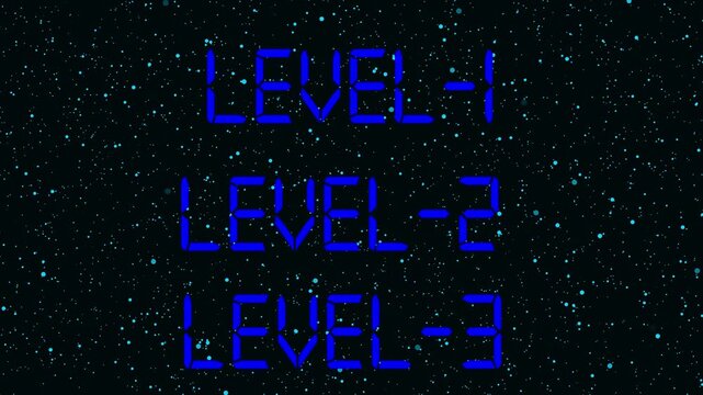 Blue Digital Text Level 123 on Starry Space Background image photo