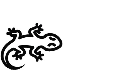 Obraz premium Stylized illustration of a lizard outline on white background