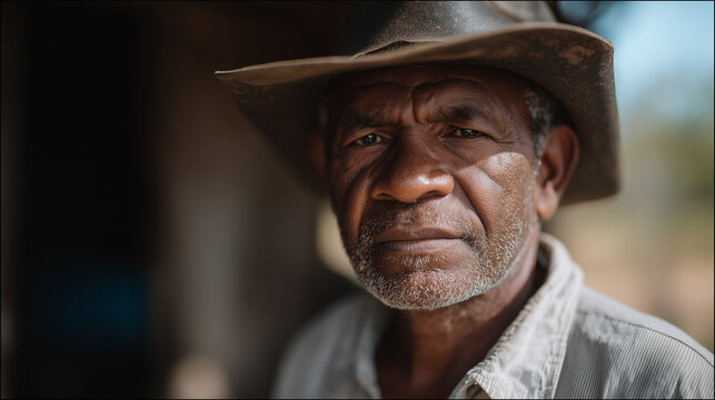 Elderly Black Brazilian Man in the Sert&atilde;o, Ultra Realistic Portrait on Minimal Solid Background, 4K