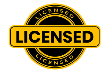 yellow Licensed Stamp Mark for Certification png file transparent background