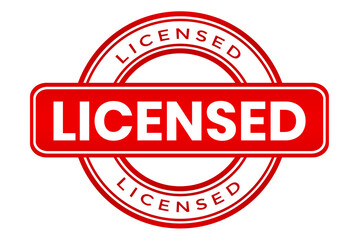 red Licensed Stamp Mark for Certification png file transparent background