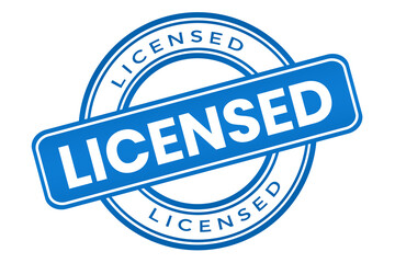 blue Licensed Stamp Mark for Certification png file transparent background