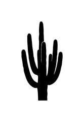 Obraz premium Minimalist Black Cactus Vector Illustration