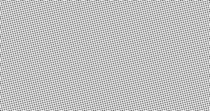 Seamless halftone texture consisting of small black dots on a white background. Vector illustration creating a classic newspaper print or retro comic book effect.