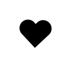 Obraz premium Black Heart Icon Silhouette – Minimalist Love Symbol Graphic Design