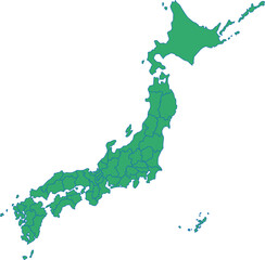 日本地図のシンプルイラスト素材