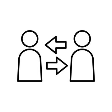 ユーザー2人あいだに矢印があるアイコン