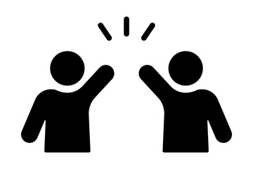 ハイタッチをする二人の人物アイコン © eto itosawa