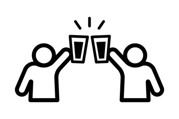 二人で祝杯をあげるピクトグラム