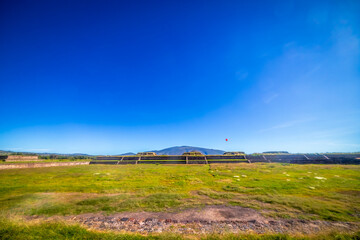 Archaeological zone and pyramids of Teotihuacan in the state of Mexico, pyramid of the moon and the sun 