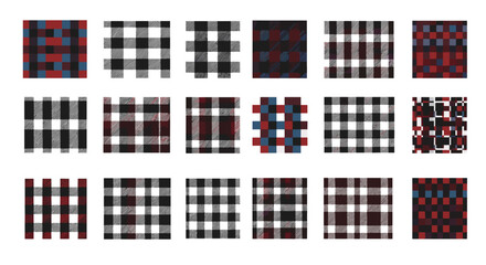 Fototapeta premium Collection of various plaid patterns with different colors and styles