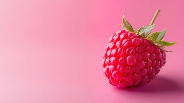 Ripe raspberry with delicate drupelet texture