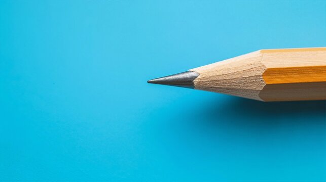 Carpenter pencil with a flat wooden body and sharpened tip