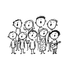Fototapeta premium Diverse Group of People Singing Together with Guitar