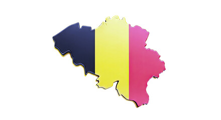 Obraz premium 3D Map of Belgium with Flag Colors