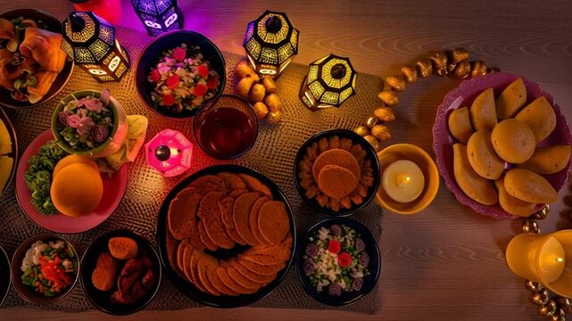 Assorted Middle Eastern Cuisine on Table.