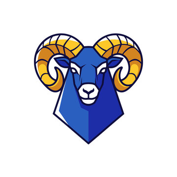 Celebrating National Ram Day with a Vibrant Geometric Illustration of a Ram's Head Front View