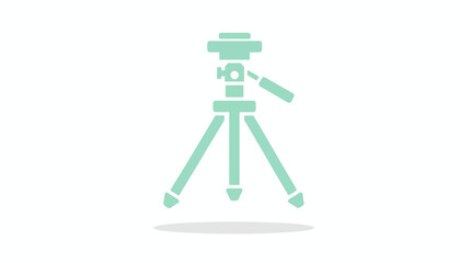 Minimalist vector icon depicting a camera tripod, symbolizing stable support for photography and videography equipment, ideal for creative content production and visual media projects