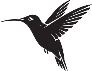Fototapeta premium Hummingbird silhouette vector illustration, flying bird isolated on transparent background