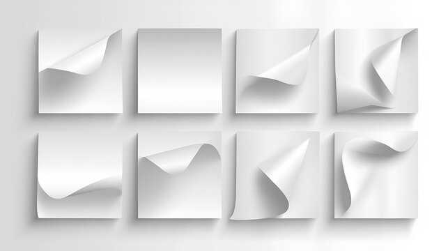 Realistic page shadow effect set. Horizontal overlay shadow for sheet, card, flyer, packing, banner on white background background, vector illustration Stock Vector