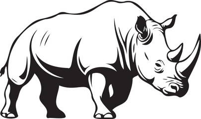 Rhinoceros outline black vector illustration, rhino graphic isolated on background ©  SILHOUETT HUB