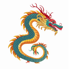 Fototapeta premium A Vibrant Traditional Chinese Dragon Illustration