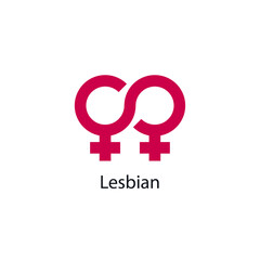 Lesbian sign icon flat vector design © ChudlingPong